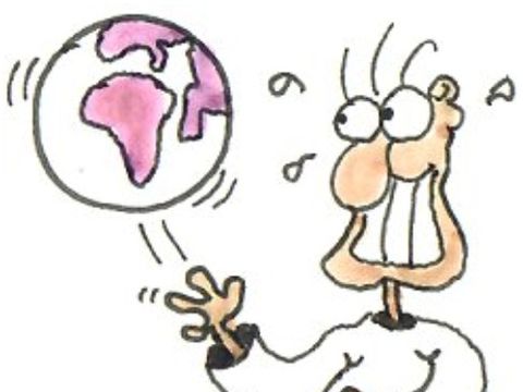 Cartoon Die Erde als Spielball von Eckehard Plum