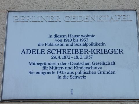 Gedenktafel für Adele Schreiber-Krieger, 26.1.2012, Foto: KHMM