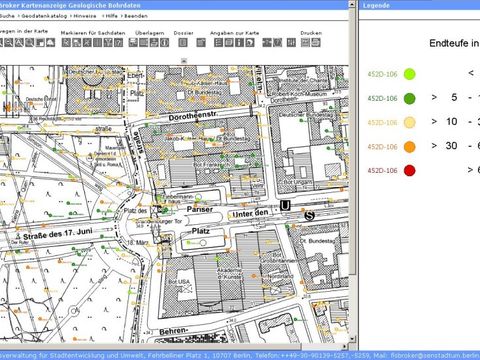 Screenshot: Kartenaufruf im Geodaten-Katalog