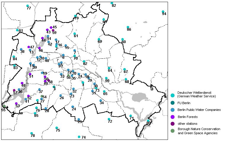 Fig. 2: Distribution of Precipitation Monitoring Stations for Calculating Precipitation Contour Lines 