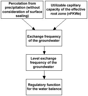 Fig. 1: Diagram for the evaluation of the regulatory function for the water balance