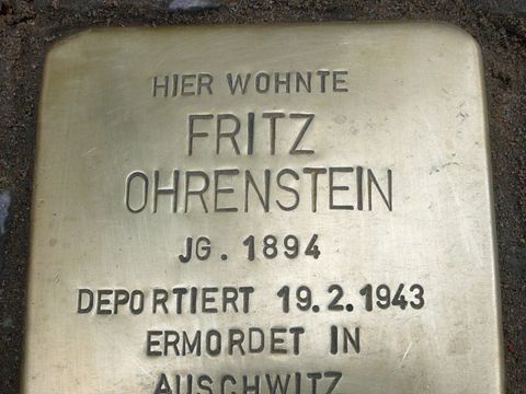 Stolperstein Fritz Ohrenstein, 2013