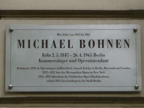 Gedenktafel für Michael Bohnen, 23.9.2009, Foto: KHMM