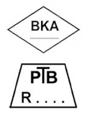 Symbole BKA und PTB für Reizstoffsprühgeräte