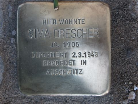 Stolperstein Sima Drescher, Foto: F. Siebold