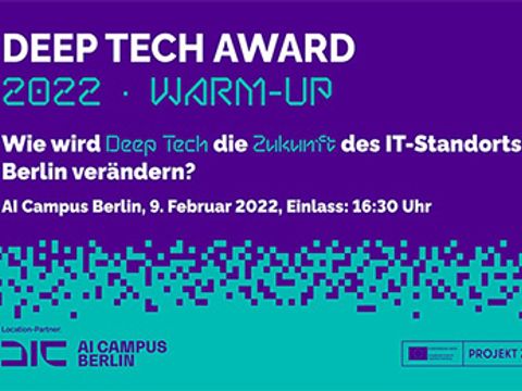 Flyer für das Warm-up 2022 Deep Tech Award 