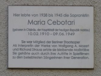 Gedenktafel für Maria Cebotari, 1.3.2014, Foto: KHMM