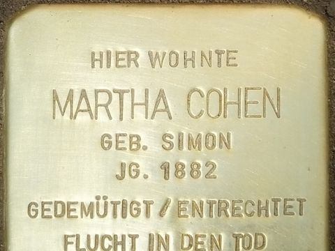 Stolperstein Martha Cohen, 2014