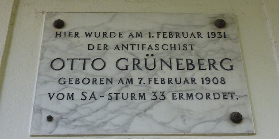 Gedenktafel für Otto Grüneberg, 28.6.2012, Foto: KHMM