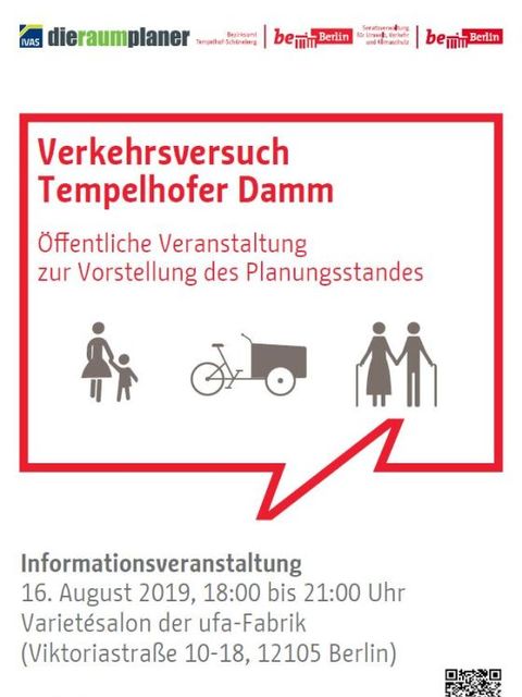 Bildvergrößerung: Plakat Verkehrsversuch Tempelhofer Damm