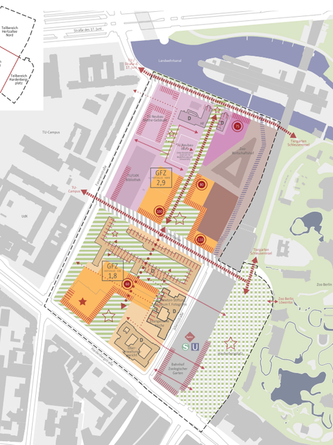 Bildvergrößerung: Ausschnitt Rahmenplan „Hertzallee/Hardenbergplatz"