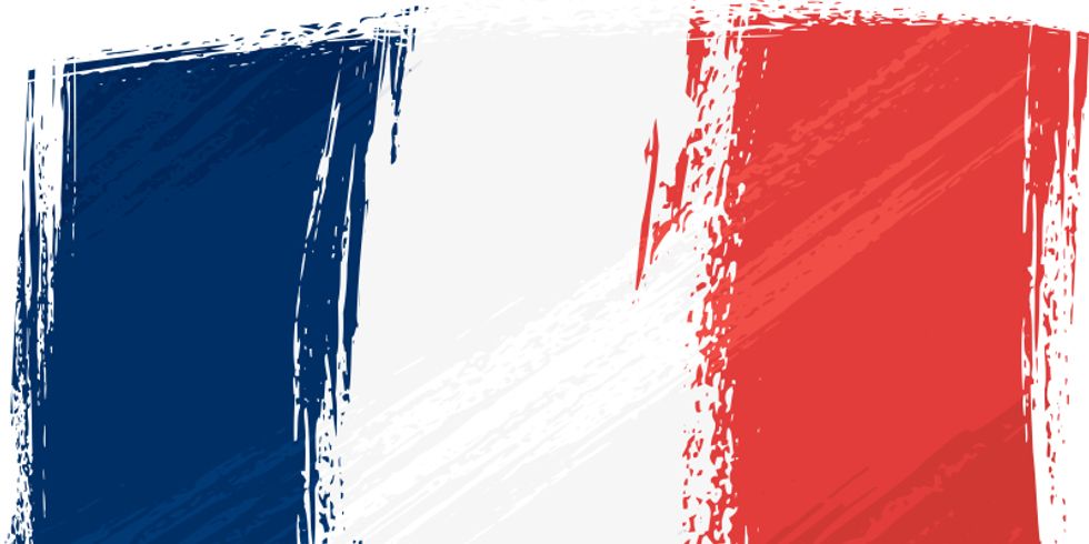 Französische Flagge gemalt