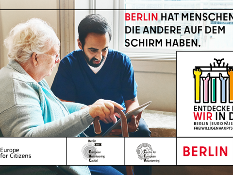 Kampagnenbild zu Berlin ist Europäische Freiwilligenhauptstadt 2021