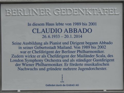 Ludwigkirchstraße 9a ( Claudio Abbado ) Gedenktafel