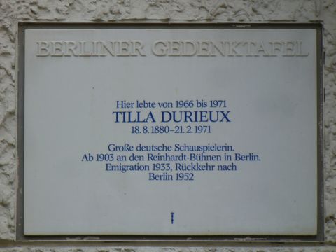 Gedenktafel für Tilla Durieux, 16.9.2009, Foto: KHMM