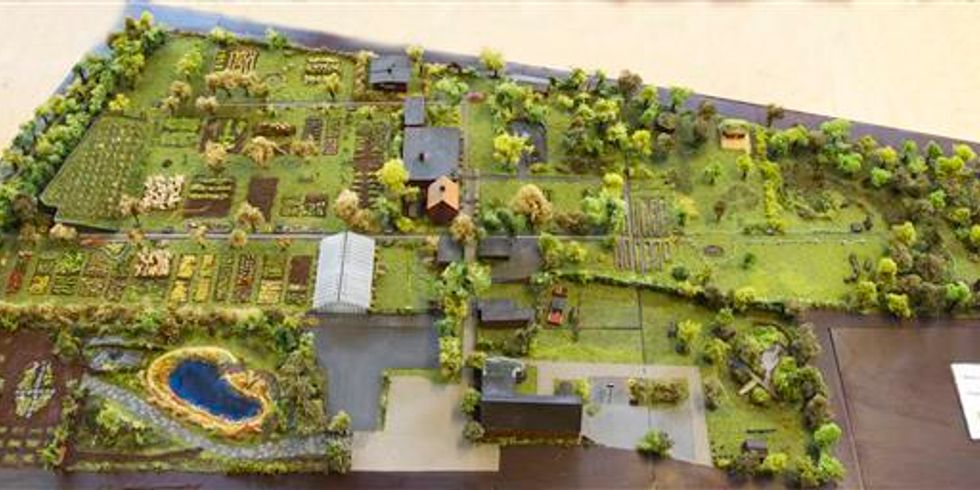 Ansicht der Gartenarbeitsschule als Modell