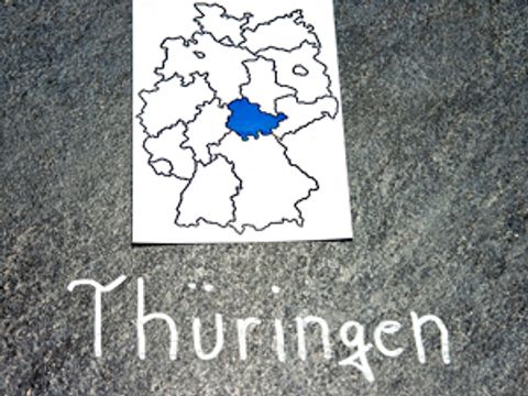 Deutschlandkarte mit hervorgehobenem Thüringen