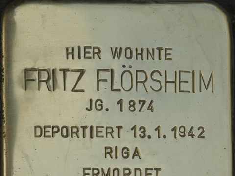 Bildvergrößerung: Stolperstein Fasanenstraße 06, Fritz Flörsheim