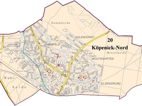 Bildvergrößerung: Karte Bezirksregion Köpenick Nord