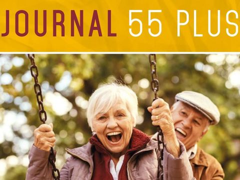 Titelbild zum Journal 55 plus zwei Senioren beim schaukeln
