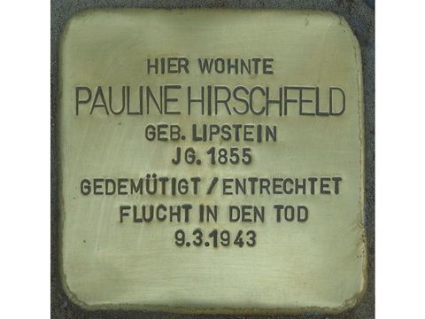 Bildvergrößerung: Stolperstein Pauline Hirschfeld