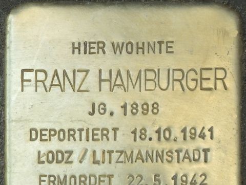 Stolperstein Franz Hamburger, Foto:H.-J. Hupka