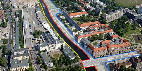 Aerial View Of Former Invalidenstrasse Border Crossing Berlin De
