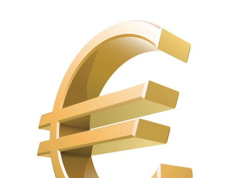 Metallisches Eurozeichen