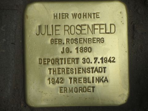 Stolperstein Julie Rosenfeld, Foto: F. Siebold