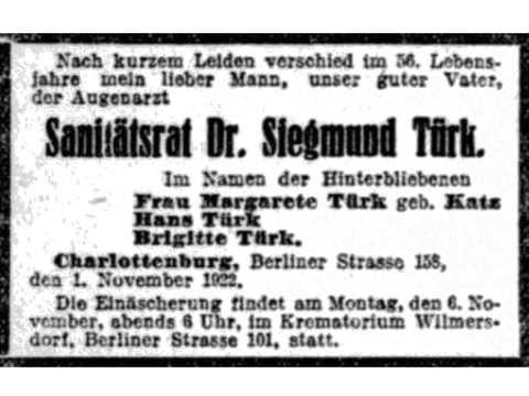 Bildvergrößerung: Berliner Tageblatt 4.11.1922
