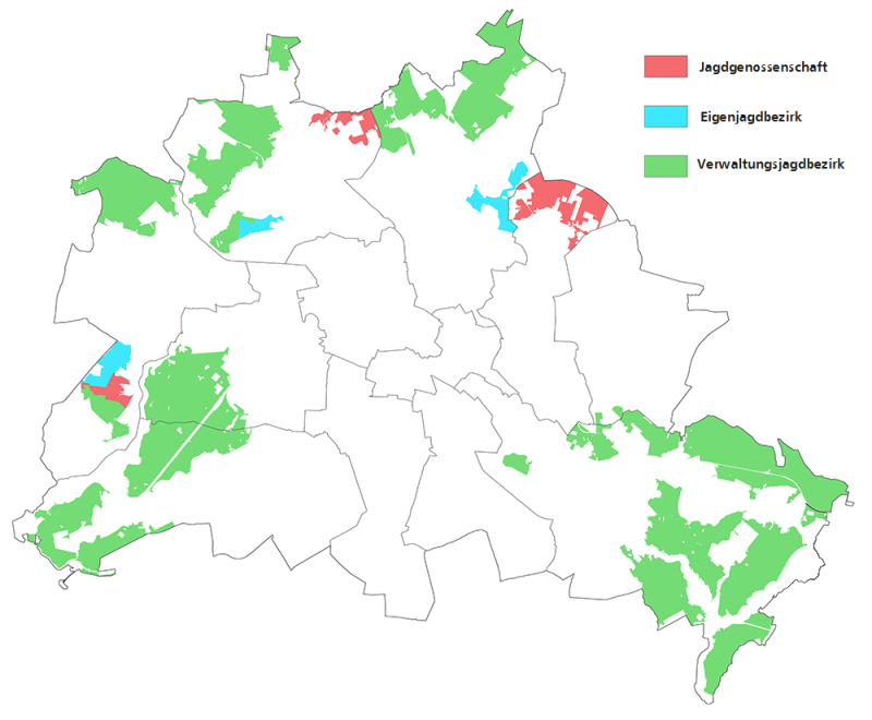 Bildvergrößerung: Übersichtskarte der Berliner Jagdbezirksflächen