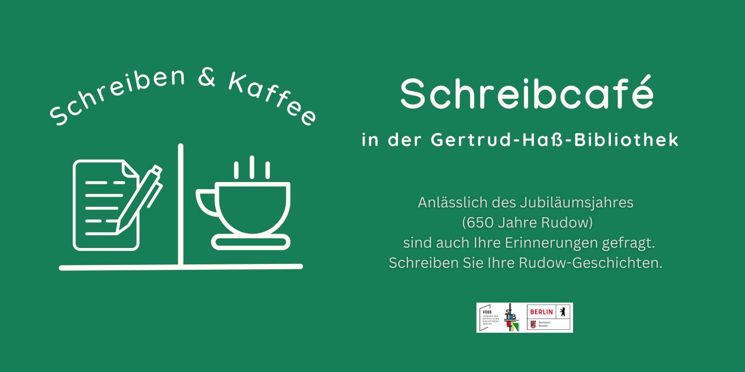 Teaserbild zur Veranstaltungsreihe "Schreibcafé" in der Gertrud-Haß-Bibliothek