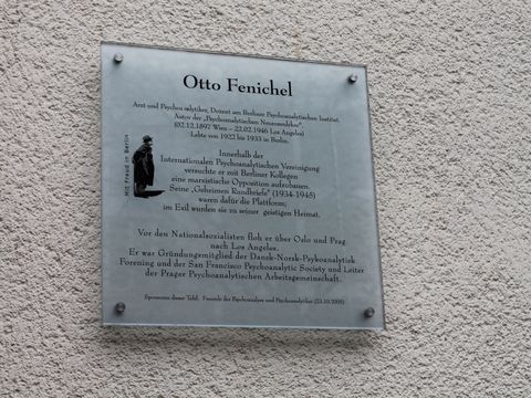 Gedenktafel für Otto Fenichel, 11.02.2014, Foto: Finya Jürgens
