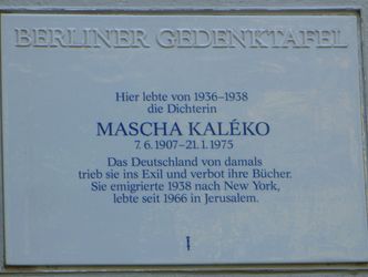 Gedenktafel für Mascha Kaléko, 29.7.2008, Foto: KHMM