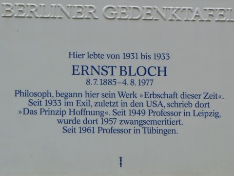 Gedenktafel für Ernst Bloch, 15.6.2009, Foto: KHMM