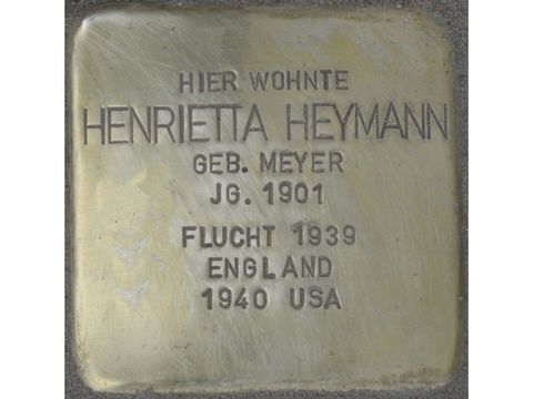 Bildvergrößerung: Stolperstein für Henrietta Heymann