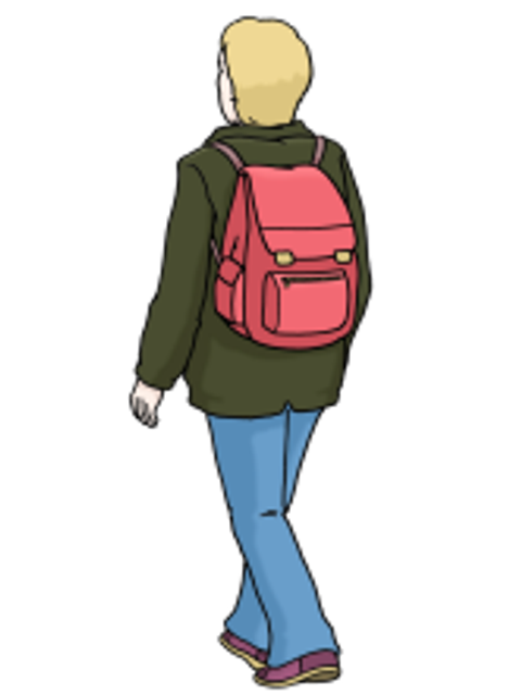 Illustration: Mann mit Rucksack wandert