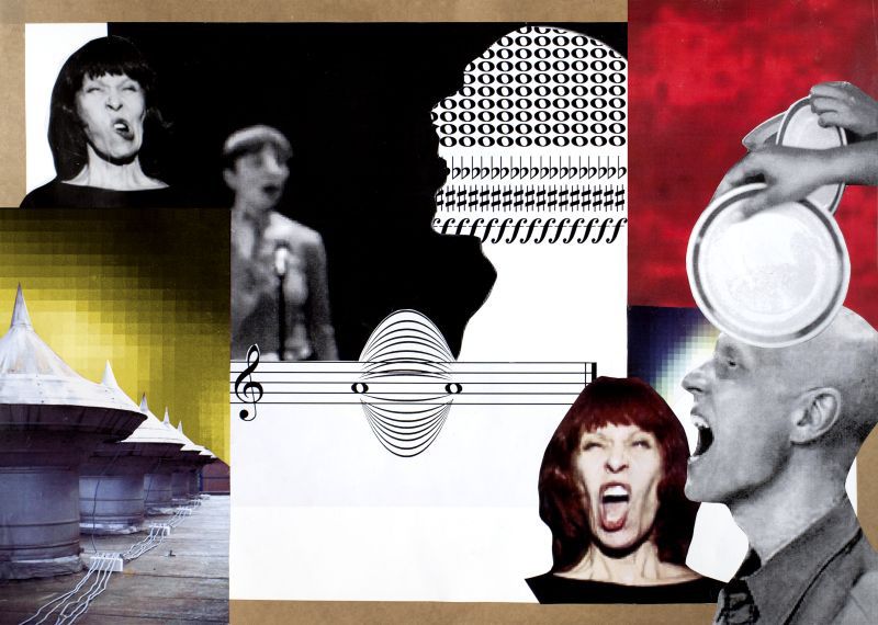 Klaus Killisch „Stimmen und Objekte“, 2016, Collage auf Papier, 50 x 70 cm