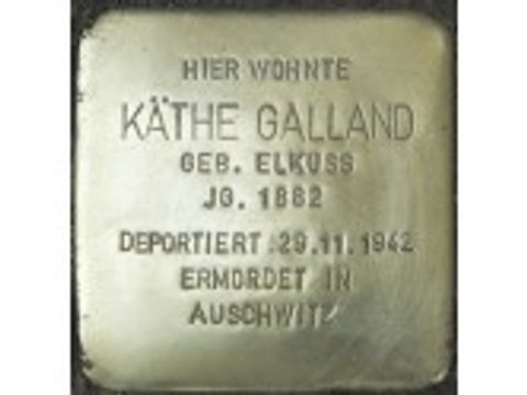Bildvergrößerung: Stolperstein Käthe Galland