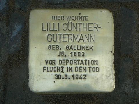 Stolperstein für Lilli Günther-Gutermann