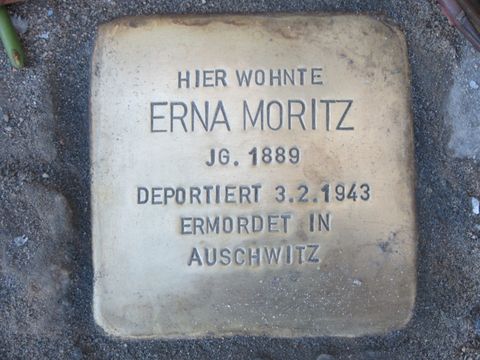 Stolperstein Erna Moritz, Foto: F. Siebold
