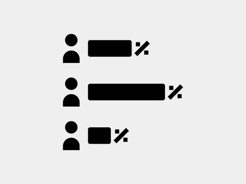 Abstimmungsbalken Icon auf grauem Hintergrund
