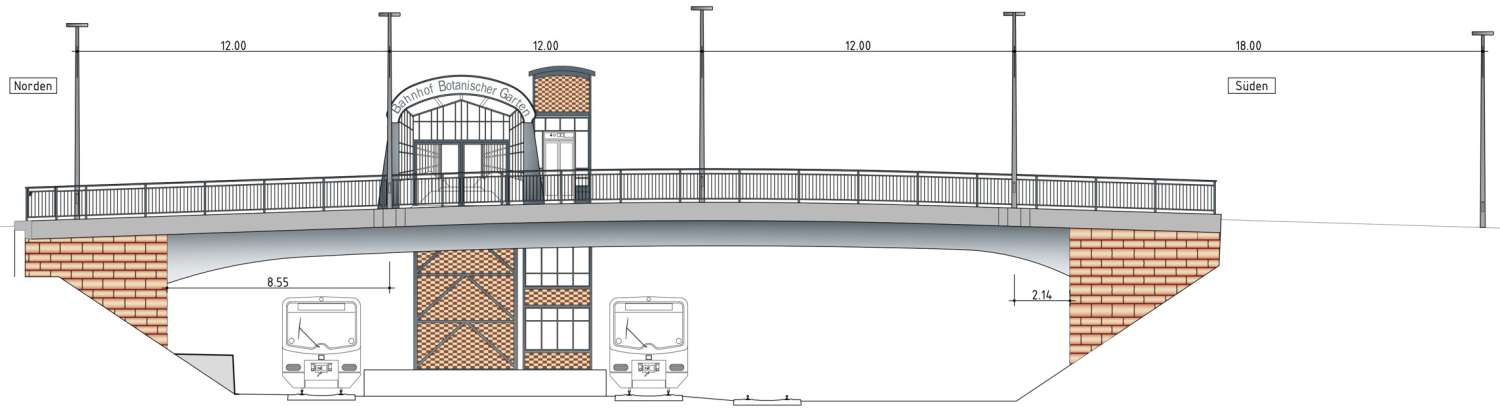 Visualisierung der neuen Moltkebrücke 