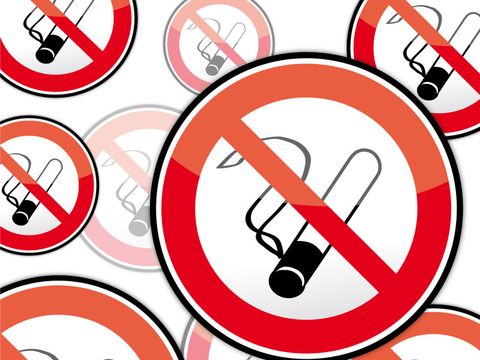 Symbol für Rauchverbot mit durchgestrichener Zigarette