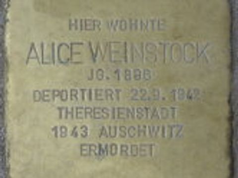 Stolperstein Alice Weinstock Wilmersdorfer Straße 35