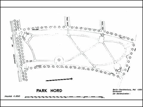 Plan Ortelsburgpark Nord, vermutlich von Felix Buch, Mai 1933, M 1:500