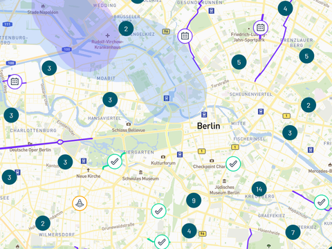 Projektkarte der infraVelo Radwege in Berlin