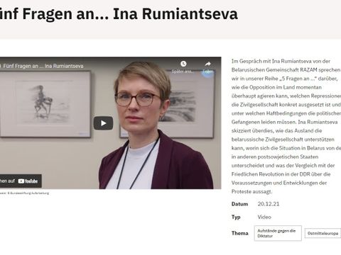 Screenshot - Fünf Fragen an... Ina Rumiantseva