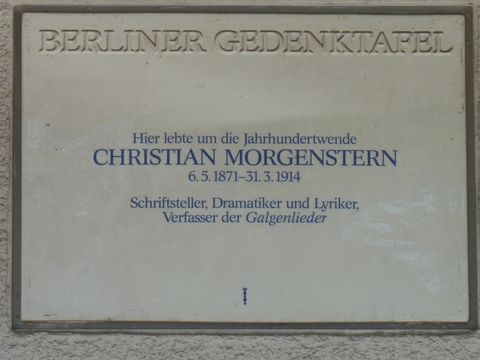 Gedenktafel für Christian Morgenstern, 6.7.2011, Foto: KHMM