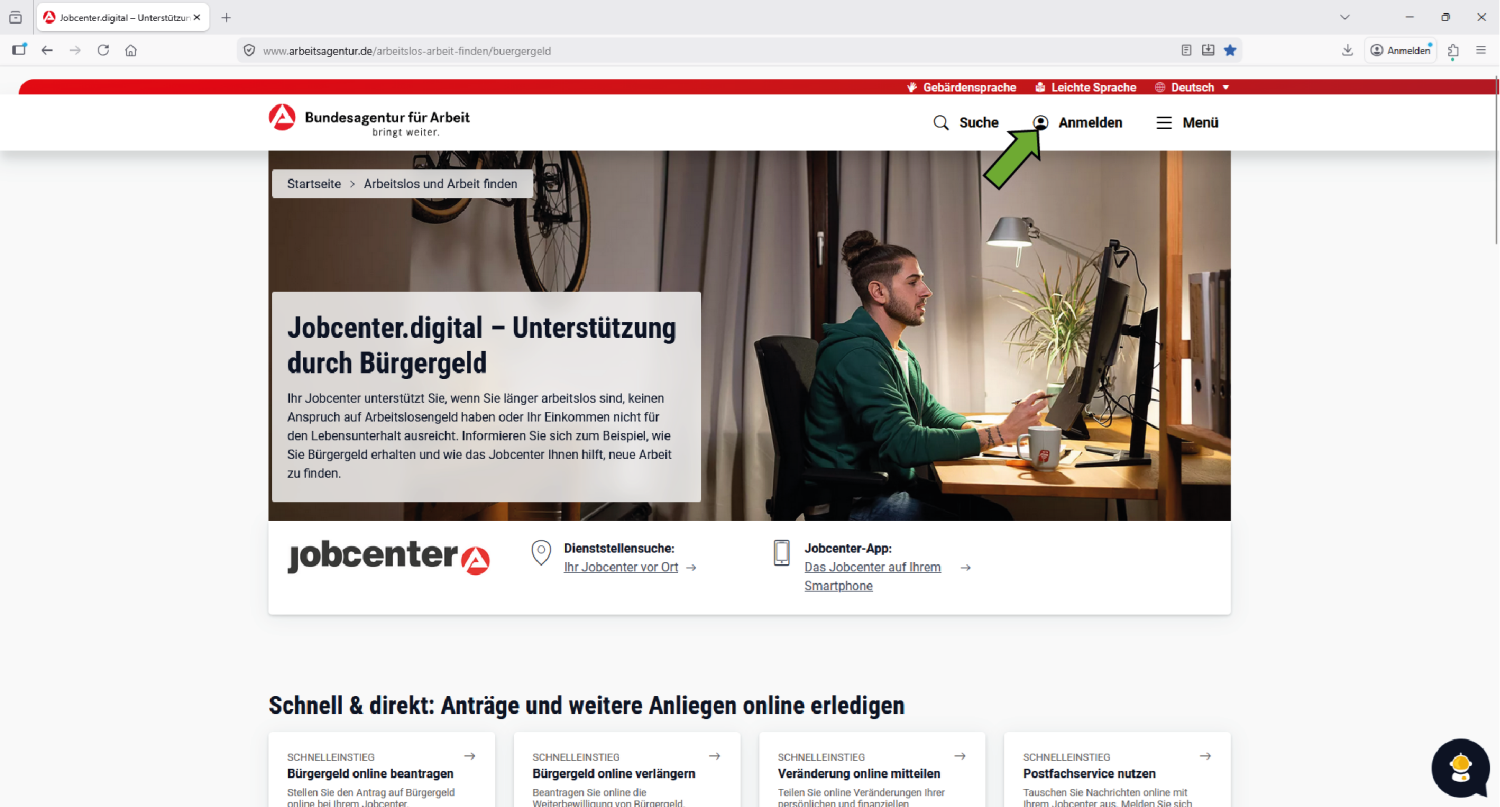 Registrierung im Online-Portal mit Verknüpfung der BA-Secure App